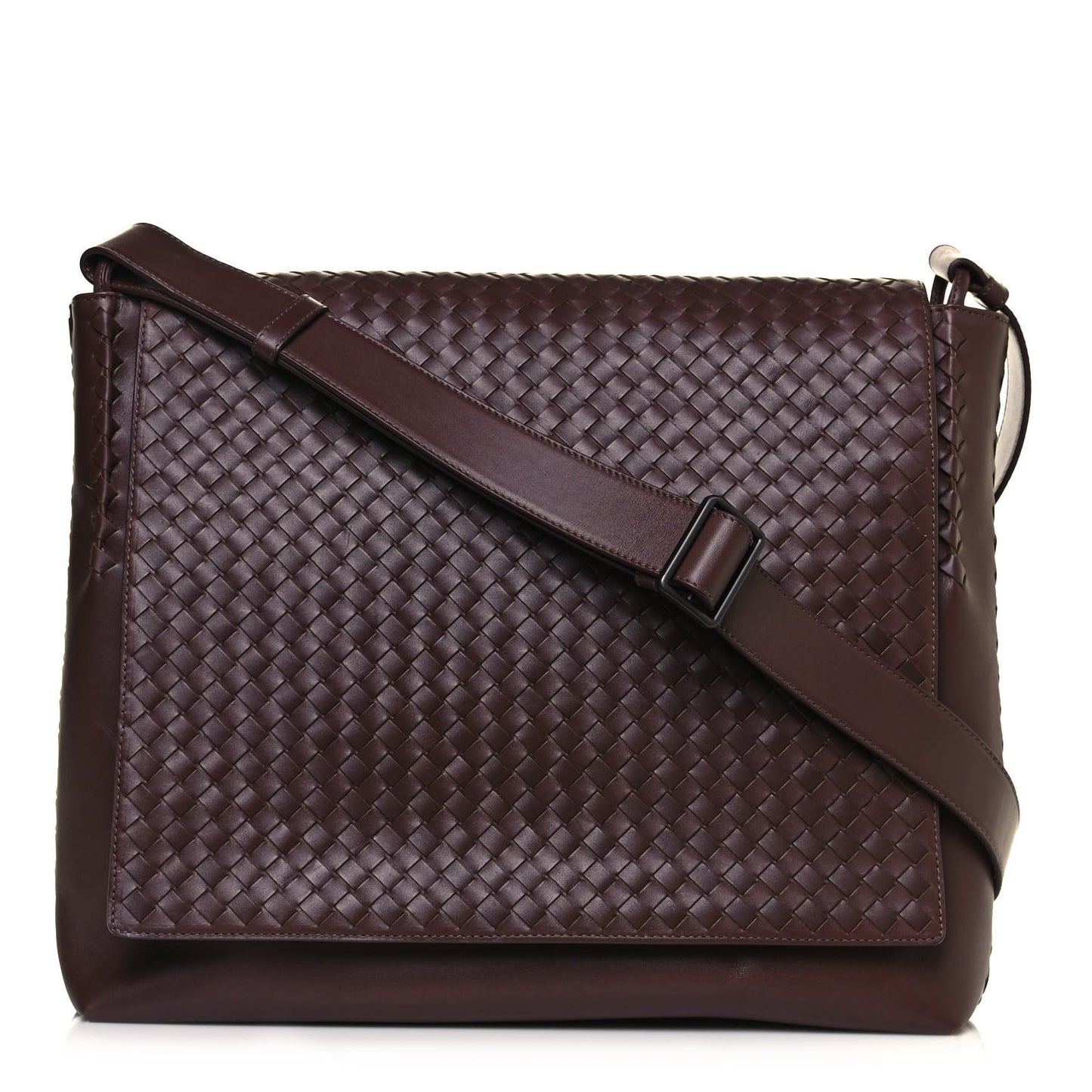 Nappa Intrecciato Messenger Bag Ebano