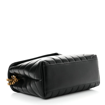 Saint Laurent Calfskin Y Quilted Monogram Small Loulou Chain Satchel Black 4 of 9