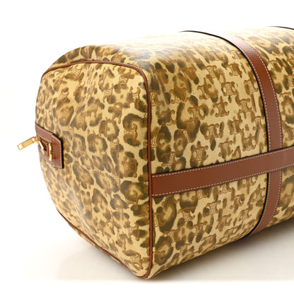 Celine Triomphe Cheetah Canvas Large Travel Duffle Brown 8 of 9