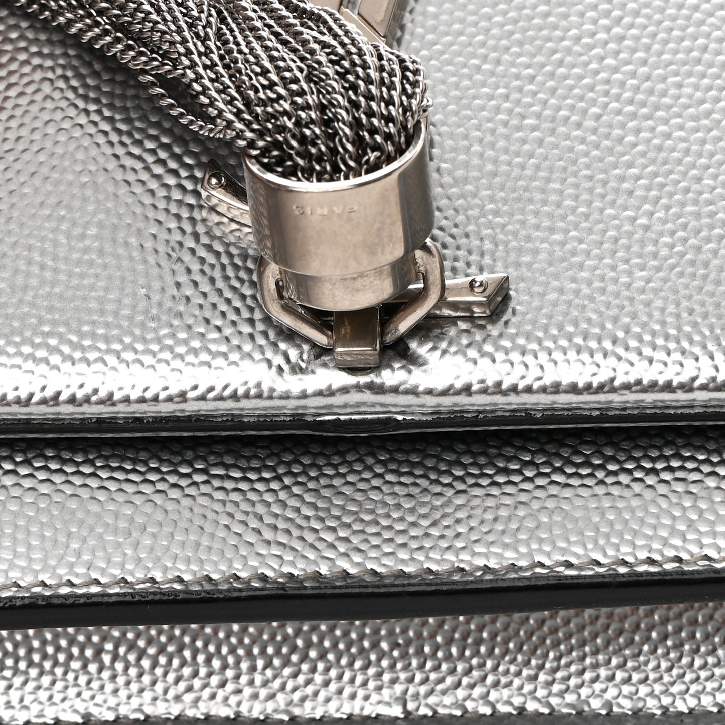 Grain De Poudre Clasic Kate Monogram Tassel Chain Wallet Argento