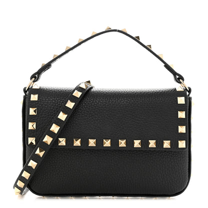 Valentino Garavani Grainy Calfskin Rockstud Crossbody Pouch Black 1 of 8