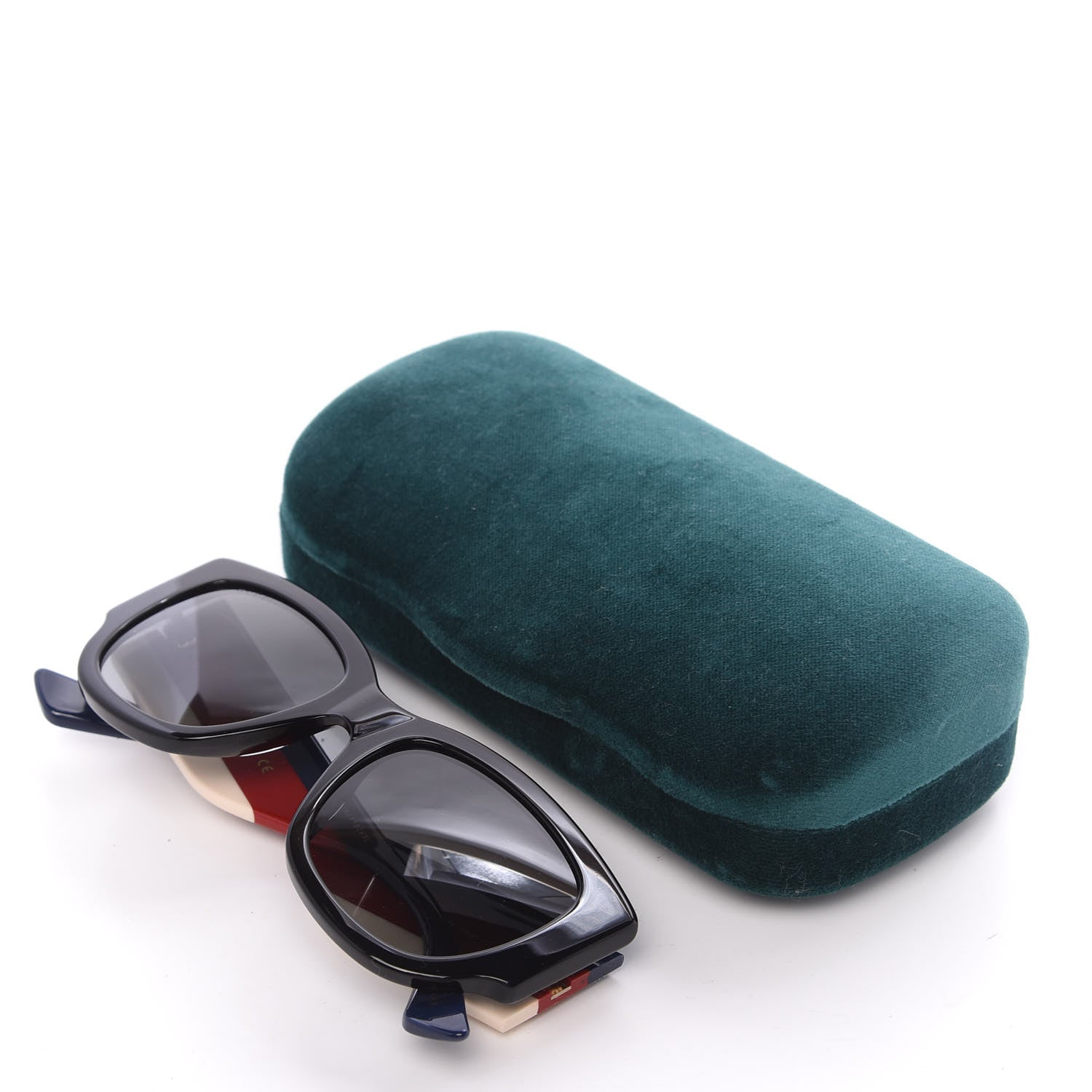 Gucci Acetate Web Oversized Frame Rectangle Sunglasses GG0276S Black Multicolor 9 of 9