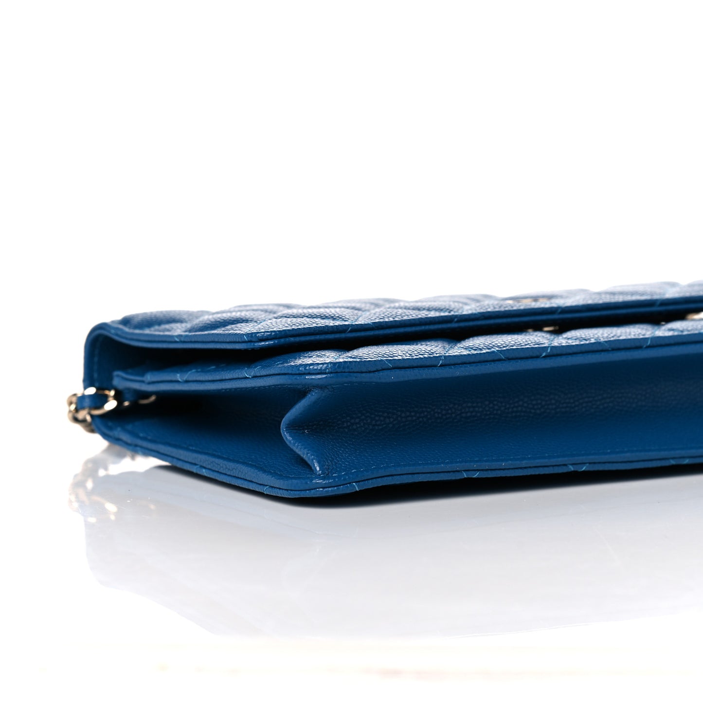 Caviar Quilted Wallet On Chain WOC Blue