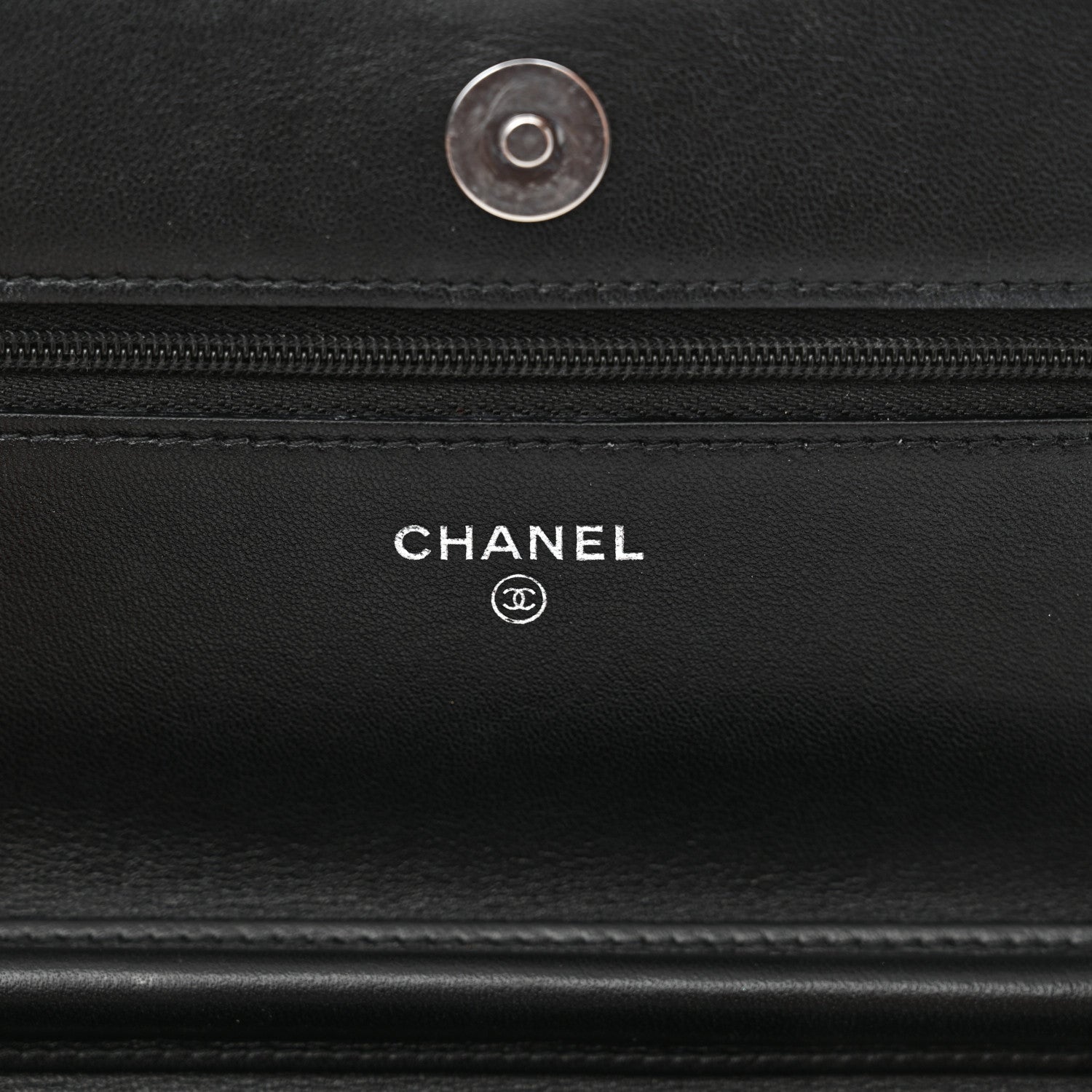 Chanel Lambskin Quilted Crystal CC Wallet On Chain WOC Black 6 of 12
