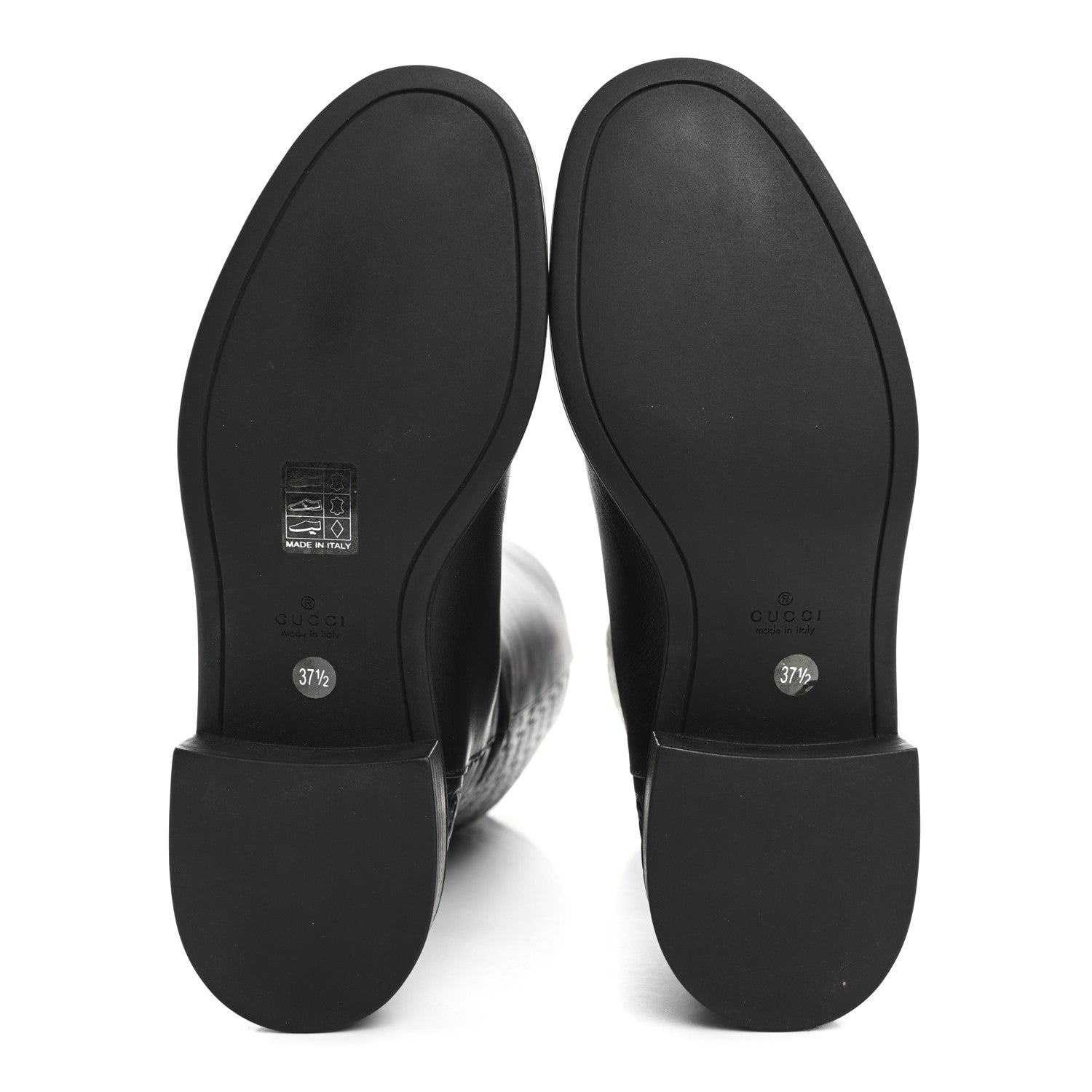 Gucci Microguccissima Knee High Riding Boots 37.5 Black 5 of 9