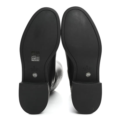 Gucci Microguccissima Knee High Riding Boots 37.5 Black 5 of 9