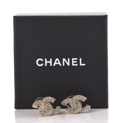 Chanel Crystal CC Earrings Gold 5 of 5