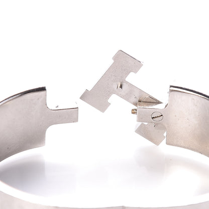 Hermes Enamel Wide Clic Clac H Bracelet PM White 4 of 5
