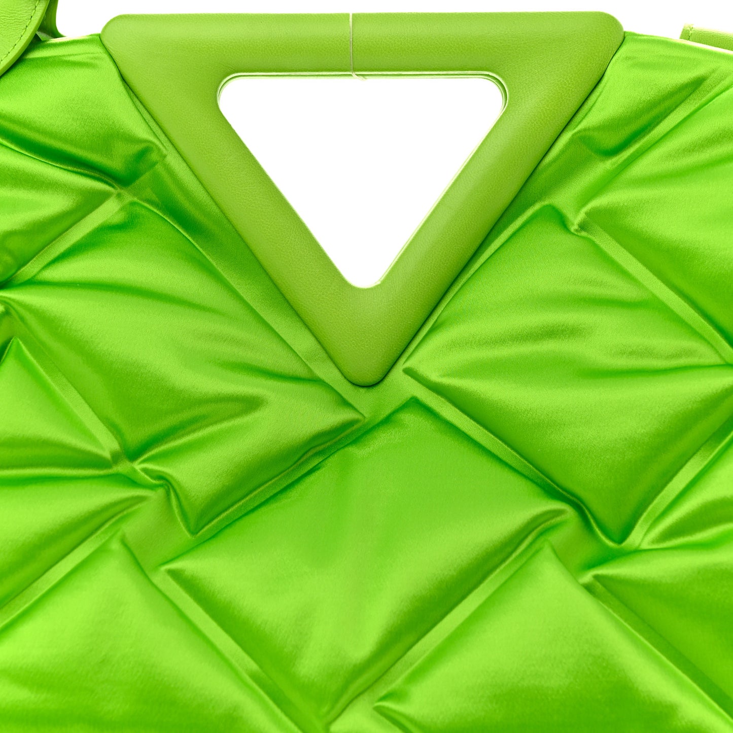 Satin Intrecciato The Point Triangle Bag Green