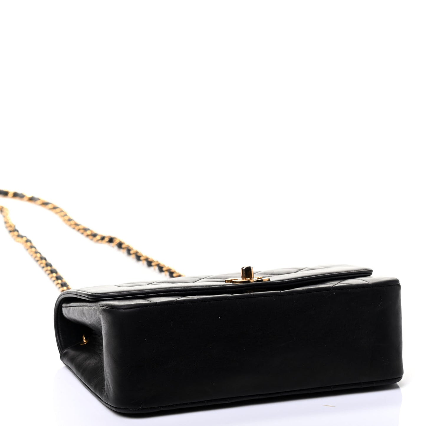 Lambskin Quilted Small Single Flap Black