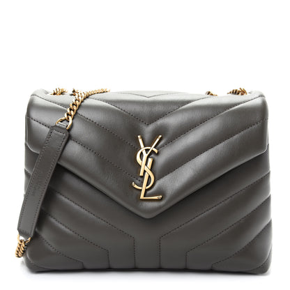 Saint Laurent Calfskin Y Quilted Monogram Small Loulou Chain Satchel Pebble 1 of 9