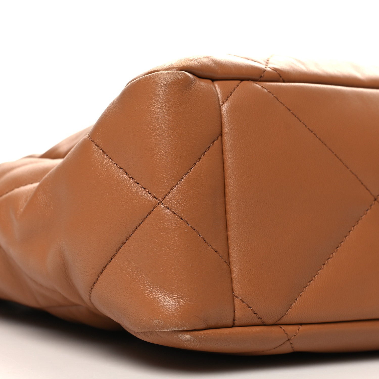 Chanel Lambskin Quilted Chanel 19 East West Shopping Bag Brown 9 of 10