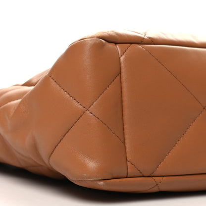 Chanel Lambskin Quilted Chanel 19 East West Shopping Bag Brown 9 of 10