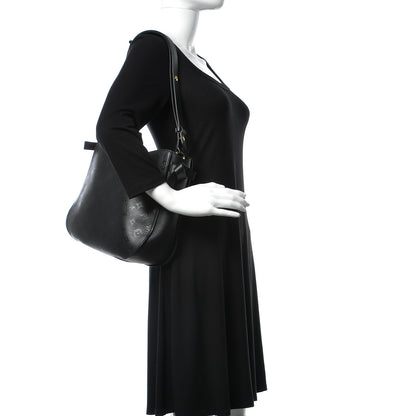 Louis Vuitton Cuir Plume Very Hobo Black 2 of 9