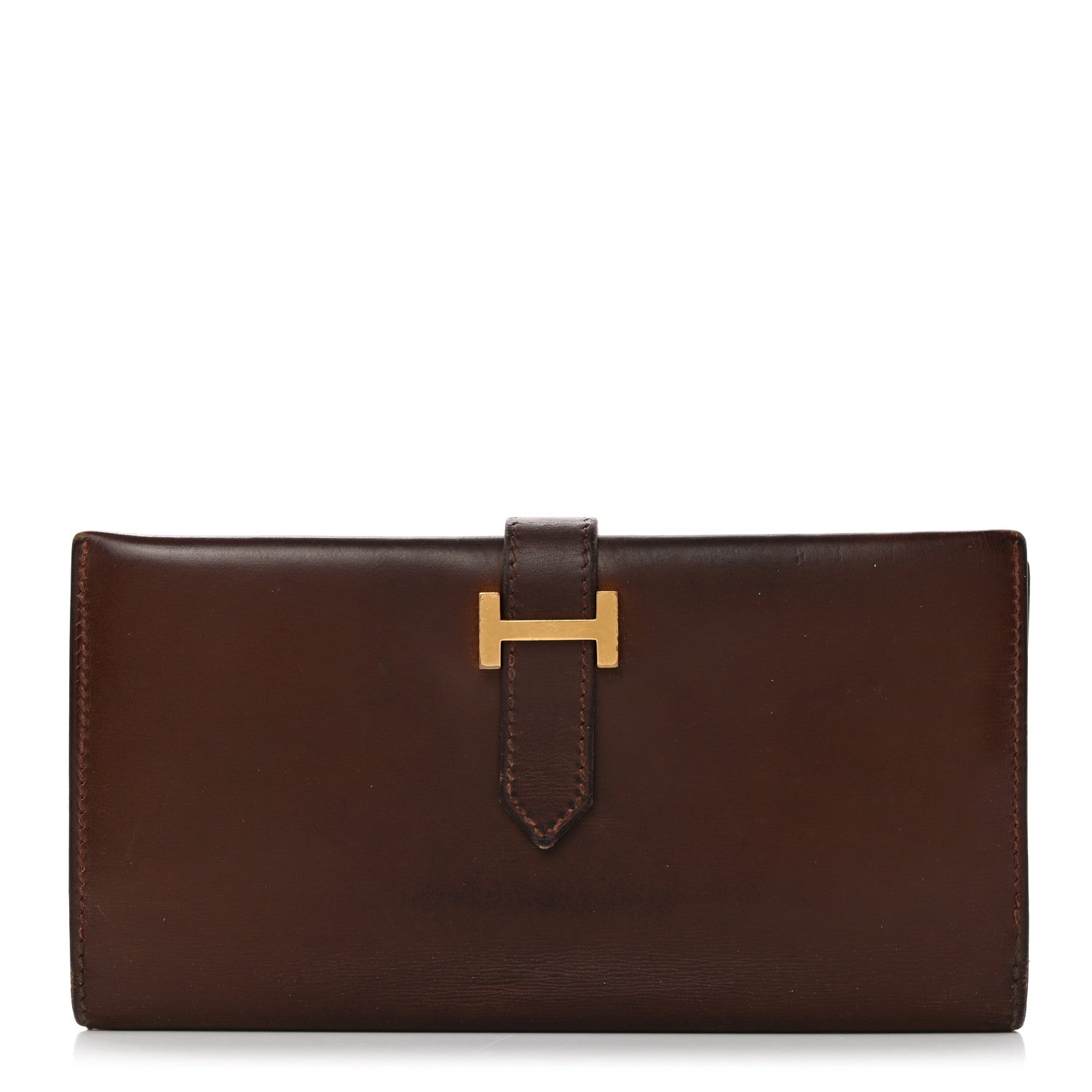 Hermes Box Bearn Gusset Wallet Havane 1 of 10