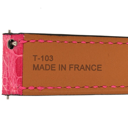 Hermes Matte Alligator 25mm Heure H Hour Watch Strap FRAMBOISE 4 of 5