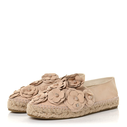 Chanel Suede Camellia CC Espadrilles 37 Pink 3 of 9