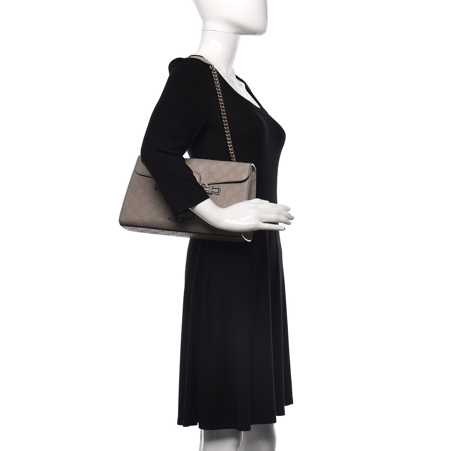 Gucci Soft Guccissima Medium Emily Chain Shoulder Bag Storm Grey 2 of 9