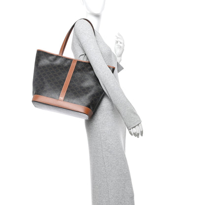 Celine Triomphe Canvas Calfskin Medium Cabas Bag Tan 2 of 10