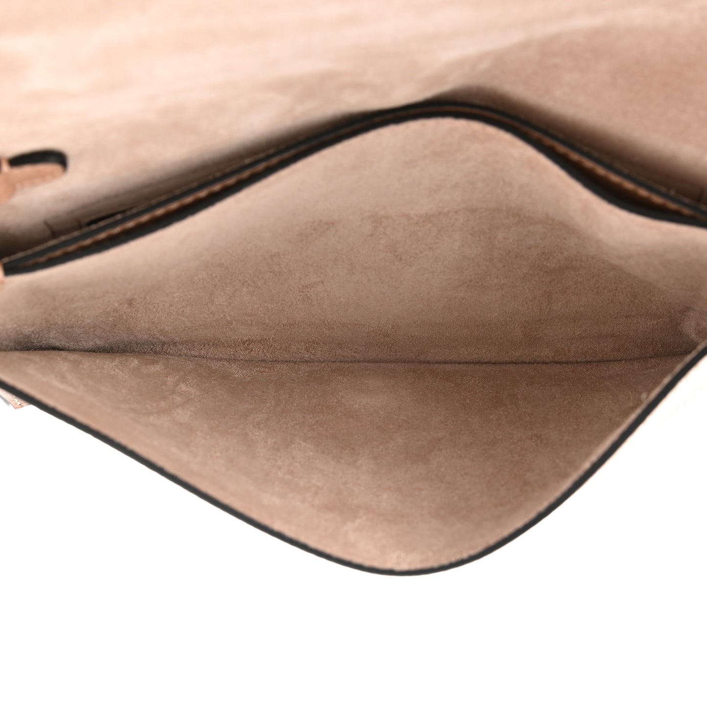 Pebbled Calfskin Beaded Rockstud Wristlet Clutch Soft Noisette