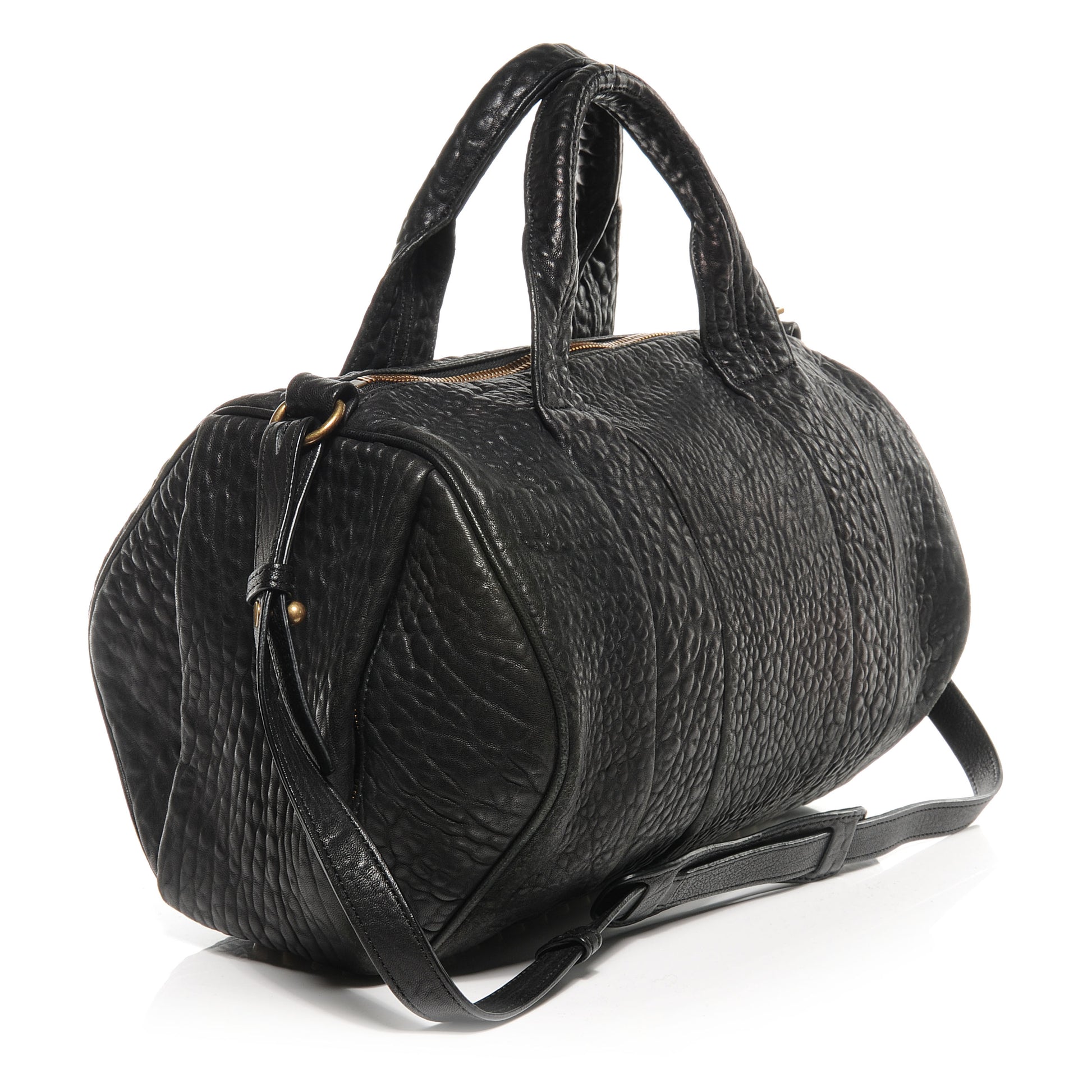 Alexander Wang Pebbled Lambskin Rocco Black Antique Brass Hardware 3 of 6