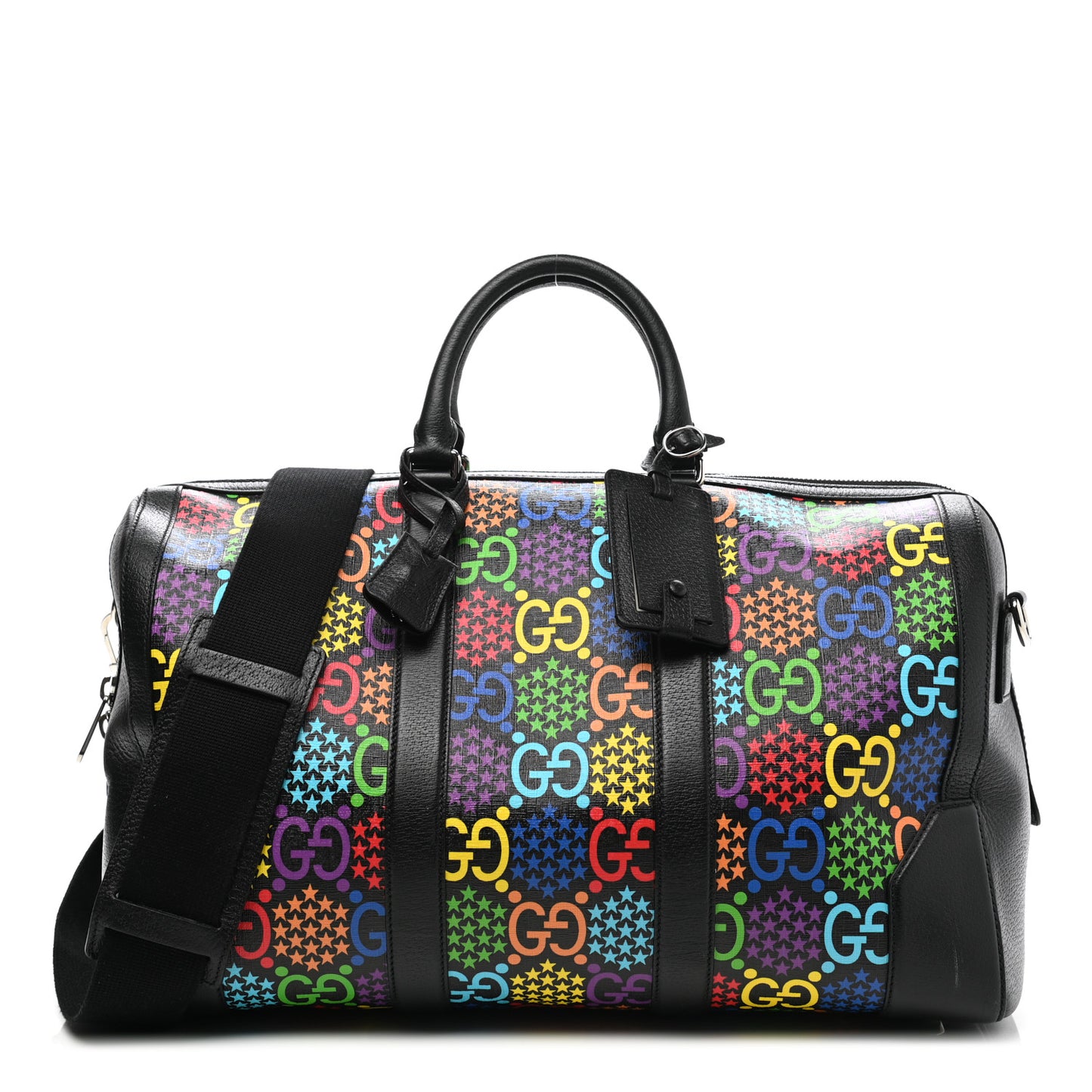 GG Supreme Monogram Psychedelic Duffle Bag Black Multicolor