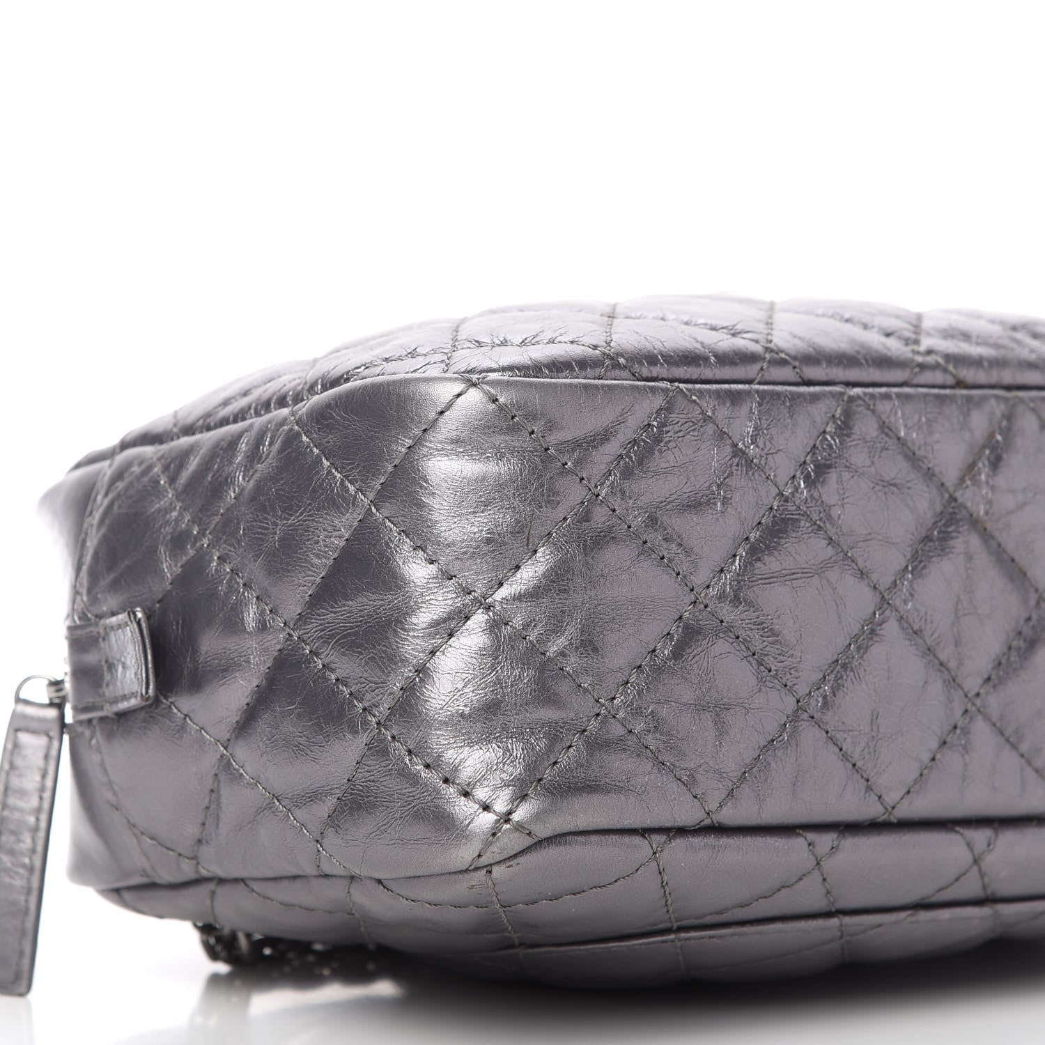 Chanel Metallic Aged Calfskin Quilted Medium Reissue Camera Case Dark Silver 6 of 10