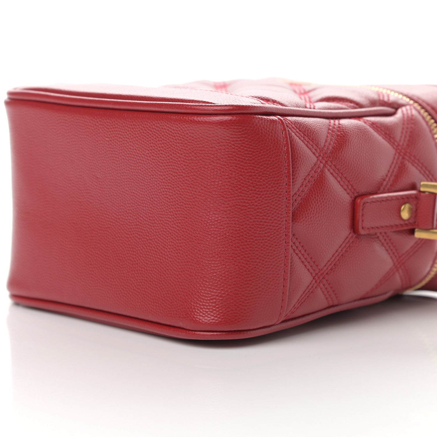 Saint Laurent Grain de Poudre Quilted 80's Vanity Bag Red 10 of 12
