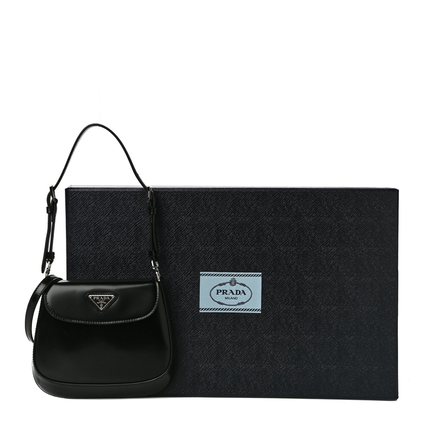 Spazzolato Mini Cleo Flap Adjustable Strap Shoulder Bag Black