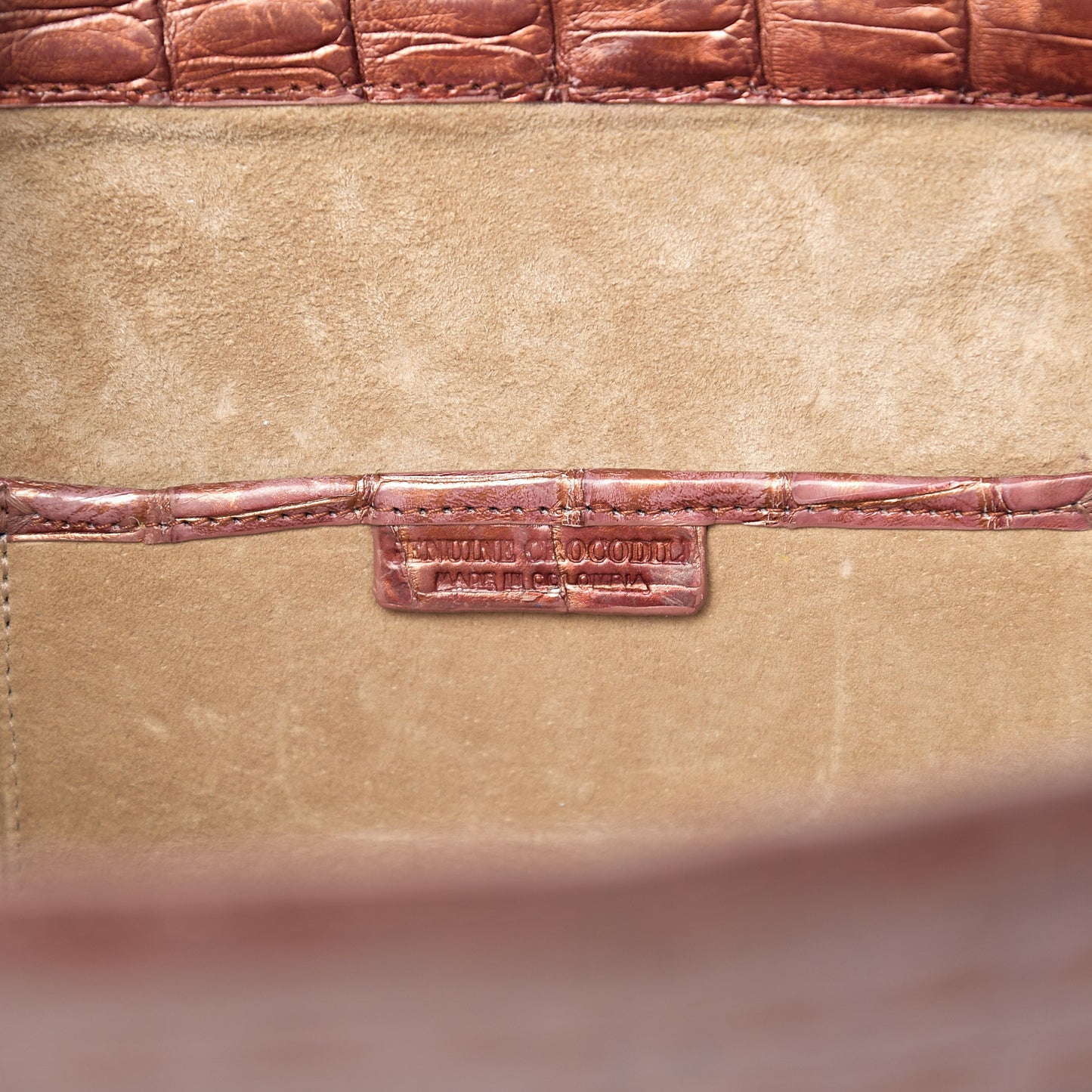 Metallic Crocodile Clutch