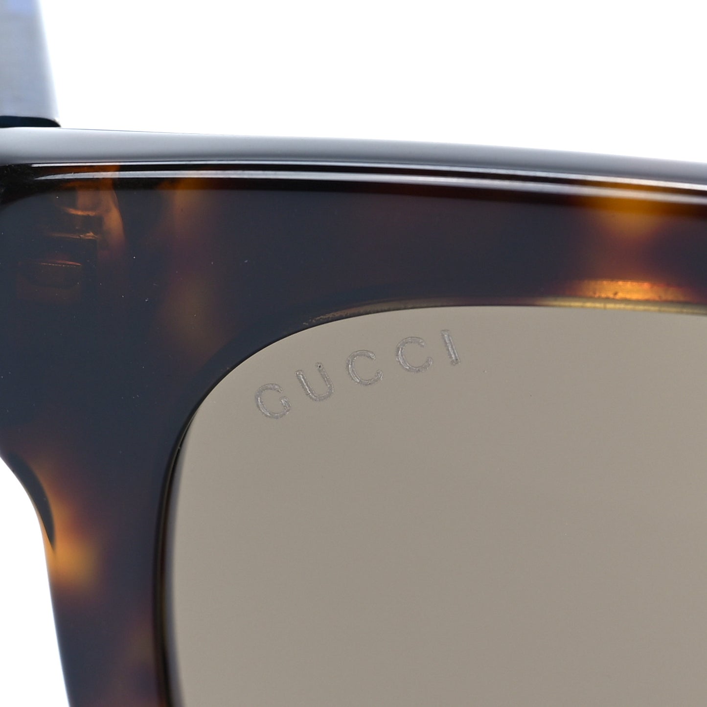 Square Frame Glitter Sunglasses GG0034SA Tortoise Blue