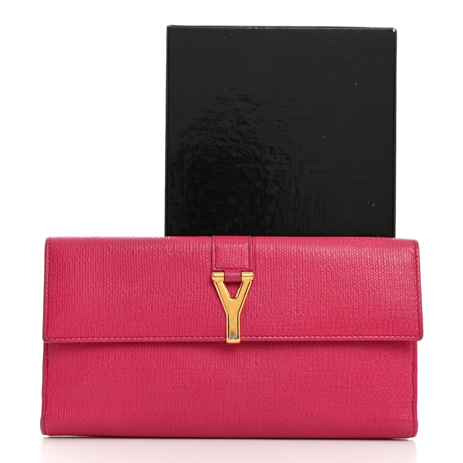 Saint Laurent Calfskin Classic Y Ligne Wallet Fuchsia 14 of 14