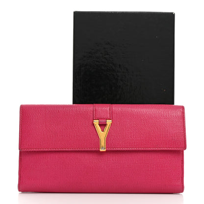 Saint Laurent Calfskin Classic Y Ligne Wallet Fuchsia 14 of 14