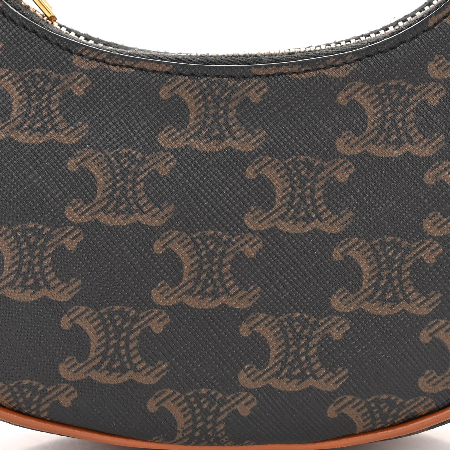 Celine Canvas Calfskin Mini Ava Triomphe Shoulder Bag Tan 9 of 11