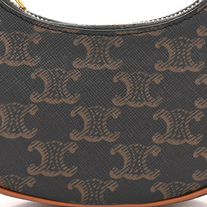 Celine Canvas Calfskin Mini Ava Triomphe Shoulder Bag Tan 9 of 11
