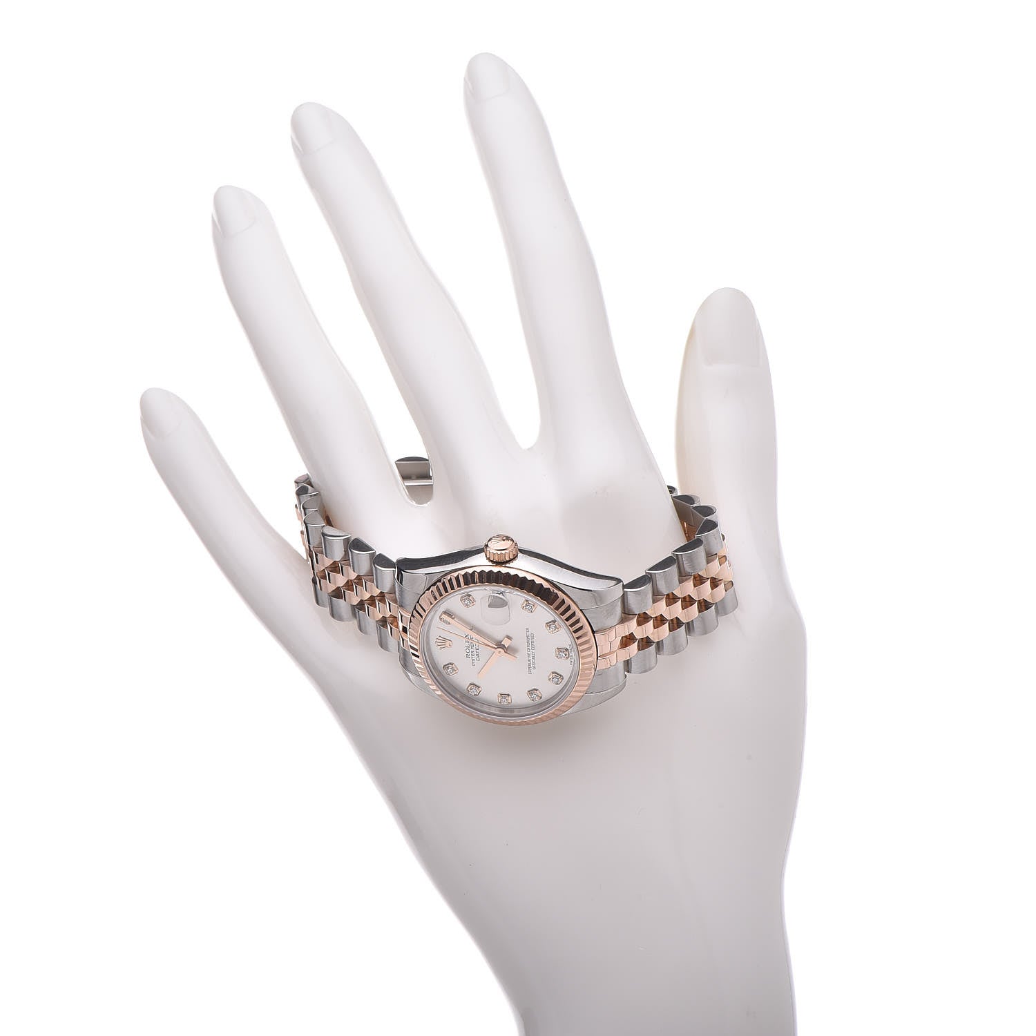 Rolex Stainless Steel 18K Everose Gold Diamond 31mm Oyster Perpetual Datejust Watch Silver 178271 2 of 7