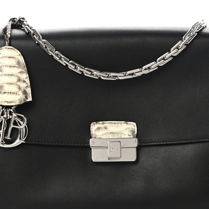 Christian Dior Calfskin Snakeskin Small Diorling Black 7 of 10