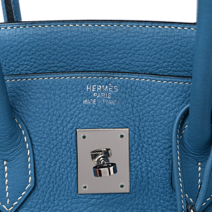 Hermes Taurillon Clemence Birkin 35 Blue Jean 6 of 14