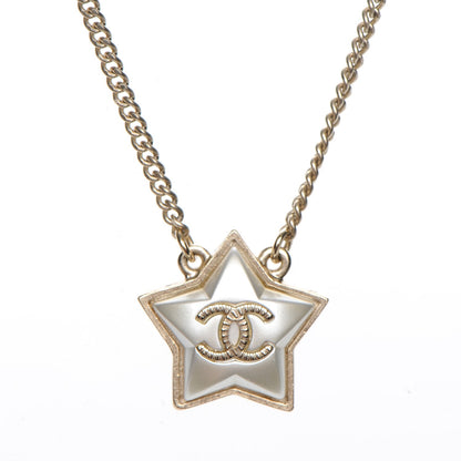 Chanel Metal Resin Star CC Necklace Silver Gold 4 of 7