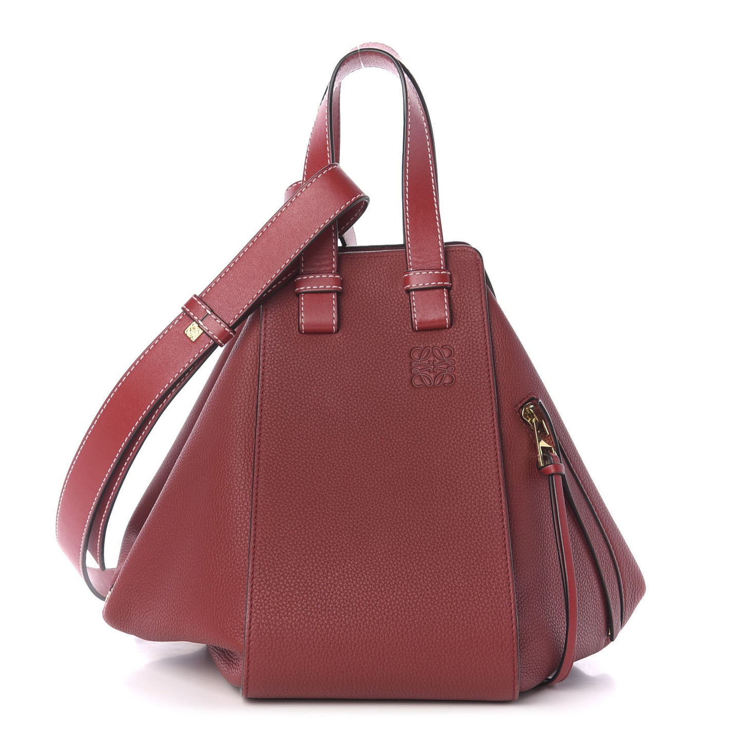 Calfskin Small Hammock Shoulder Bag Dark Red