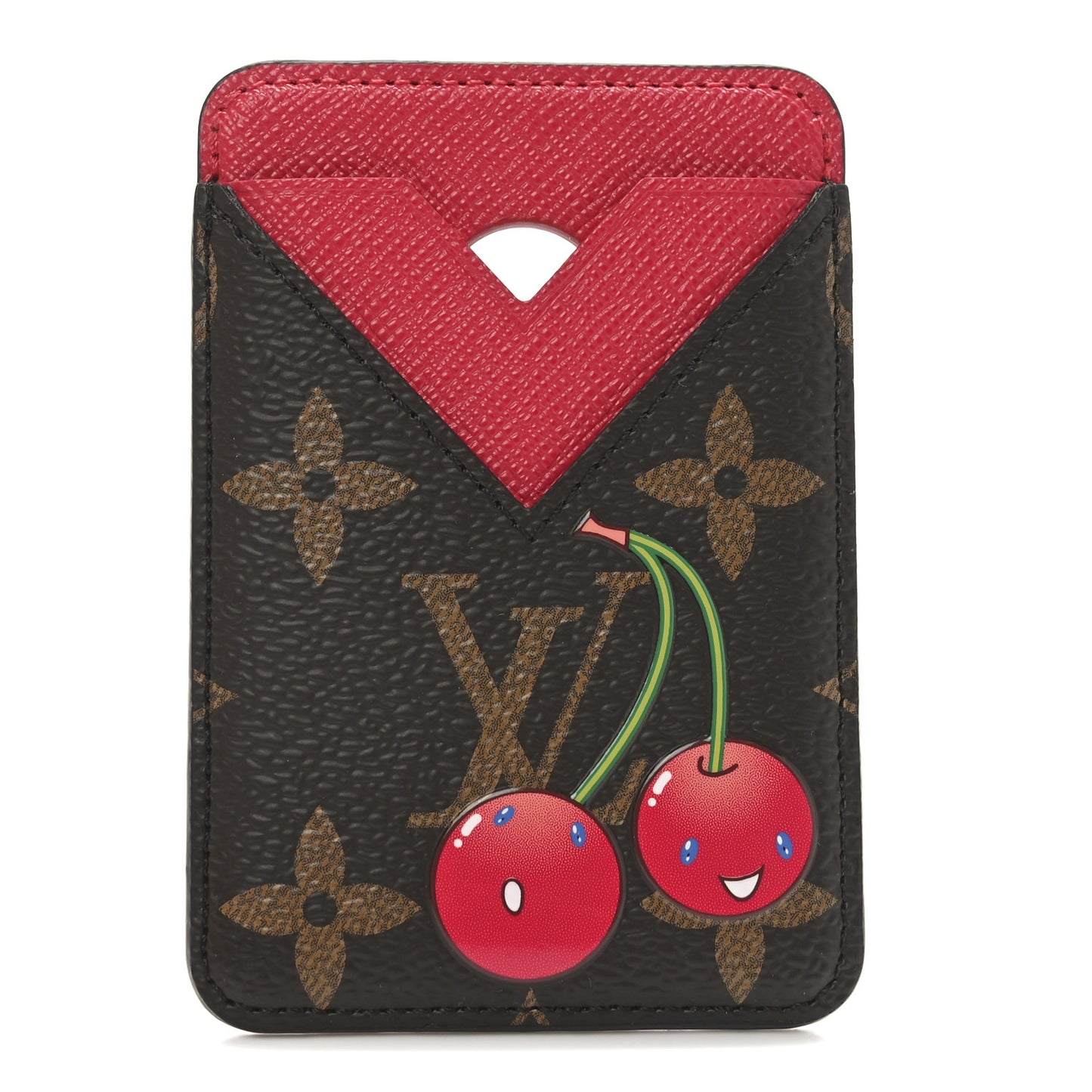 LV X TM Monogram Cerises Porte-Cartes Magnet