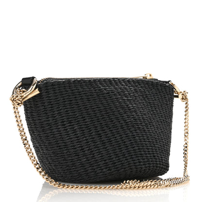 Chloe X MIFUKO Raffia Calfskin Mini Chain Basket Black 3 of 9