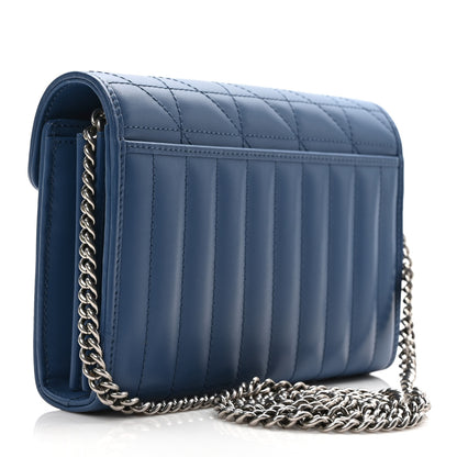 Gucci Calfskin Matelasse Aria GG Marmont Chain Wallet Clear Blue 2 of 8