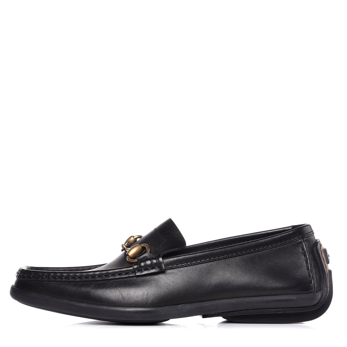 Calfskin Mens Horsebit Driver Loafers 6.5 Black