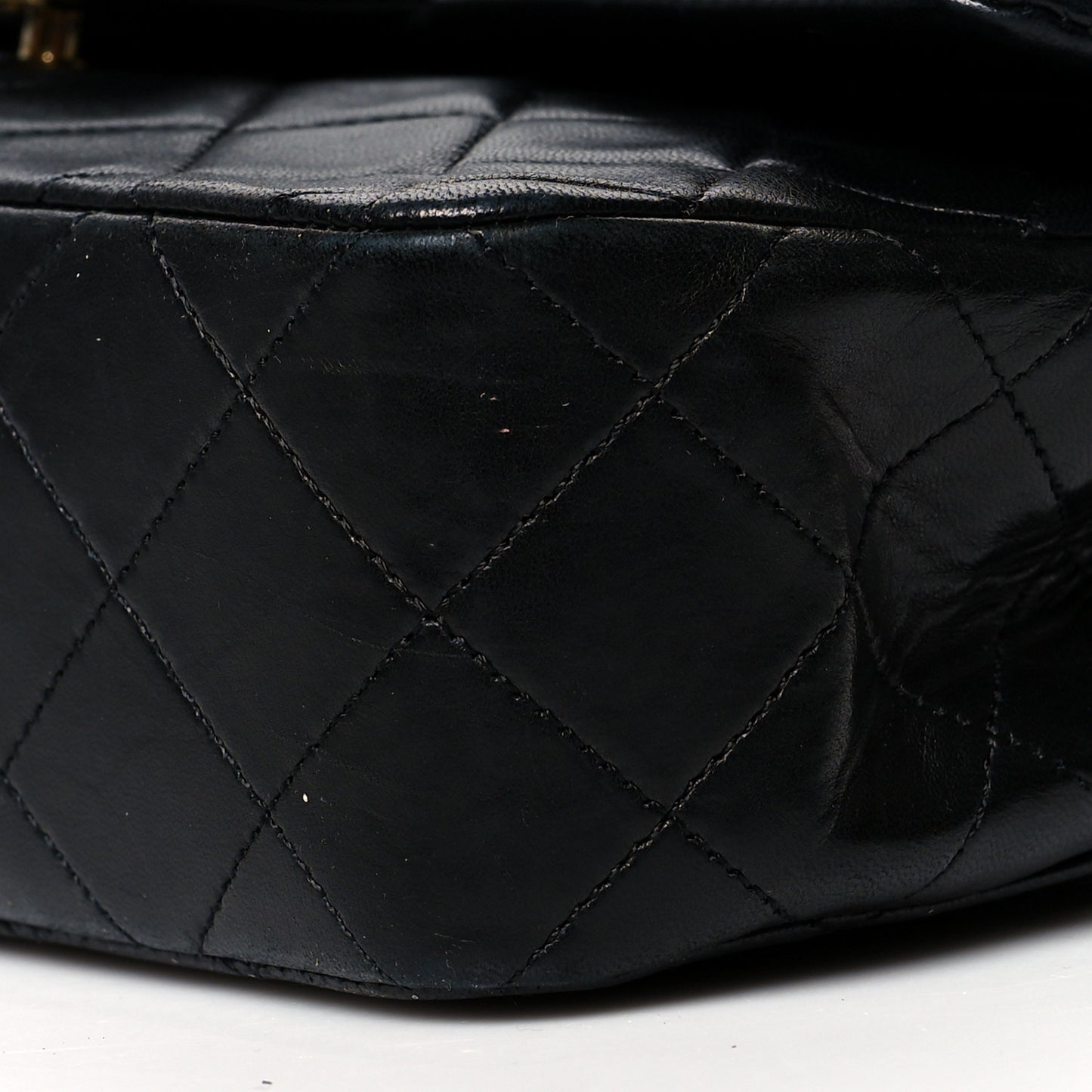 Lambskin Quilted Small Double Flap Black