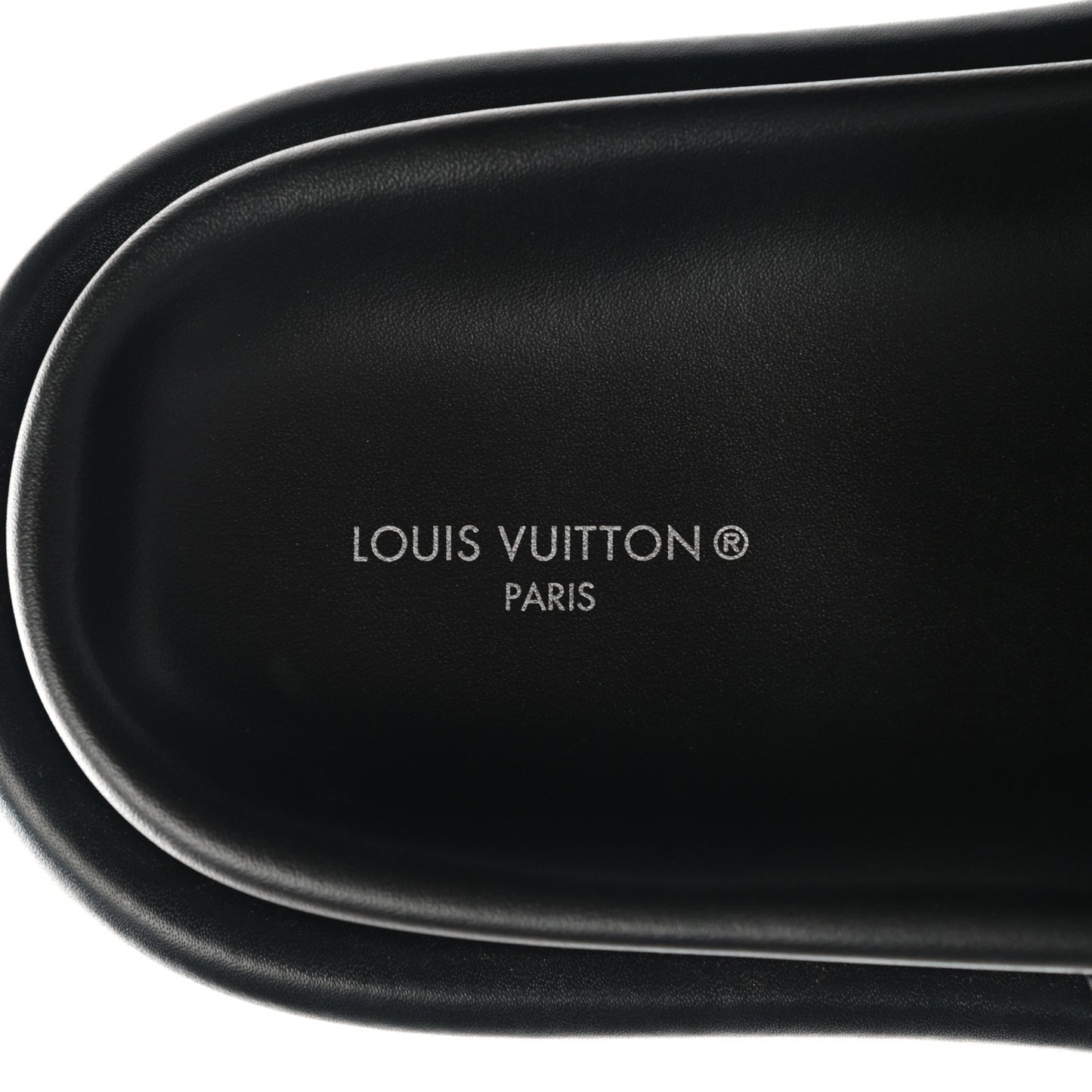 Lambskin Embossed Monogram Pool Pillow Flat Comfort Mule 39 Black