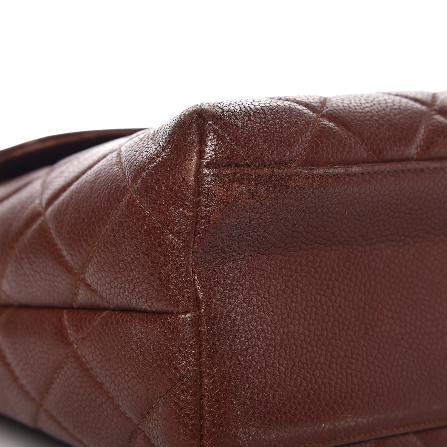 Chanel Caviar Quilted Jumbo Kelly Flap Brown 11 of 22