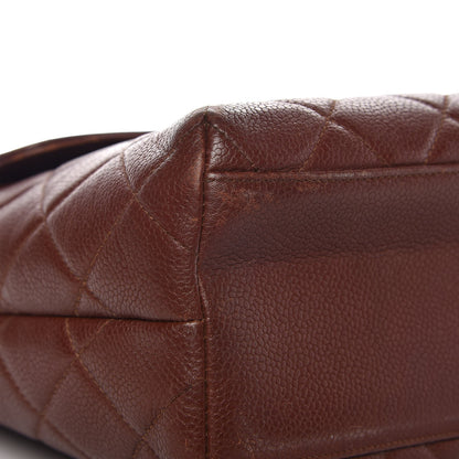 Chanel Caviar Quilted Jumbo Kelly Flap Brown 11 of 22