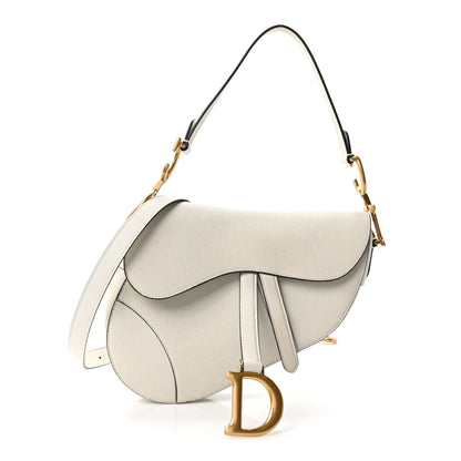 Christian Dior Grained Calfskin Saddle Bag With Strap Latte 1 of 11