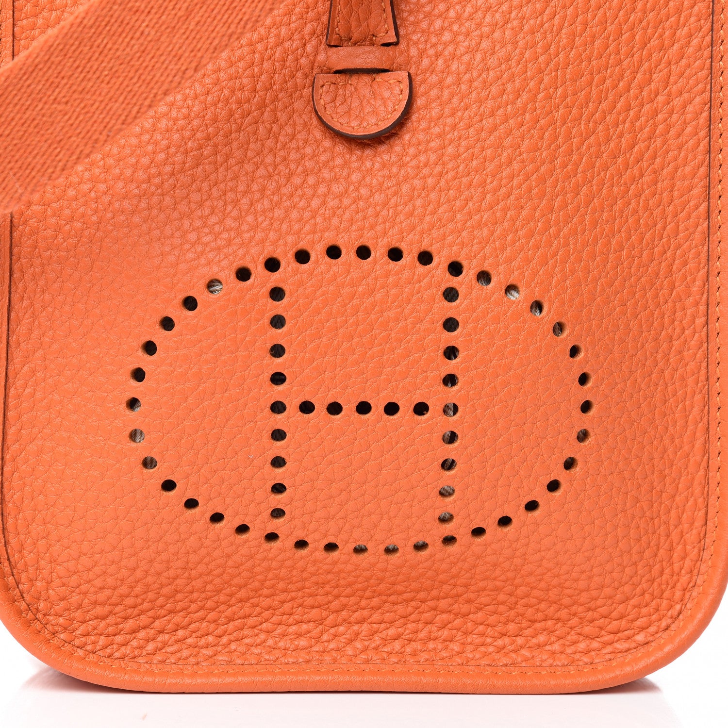 Hermes Taurillon Clemence Amazone Evelyne TPM Orange Poppy Craie 8 of 10